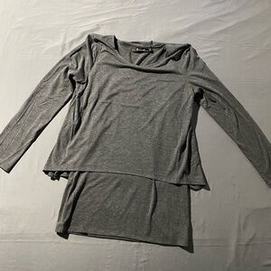 Elegant Gray Long Sleeve Top